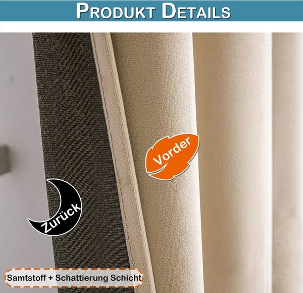 Sunicol Vorhang 2er Set Samtvorhänge Kräuselband Verdunkelungsvorhang, Blickdicht Velvet Gardinen für Schlafzimmer Wohnzimmer