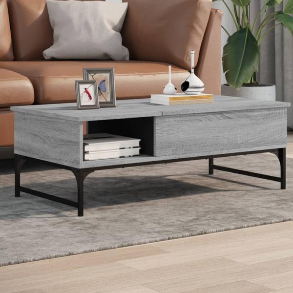 vidaXL Couchtisch Grau Sonoma 100x50x35 cm Holzwerkstoff und Metall 845394