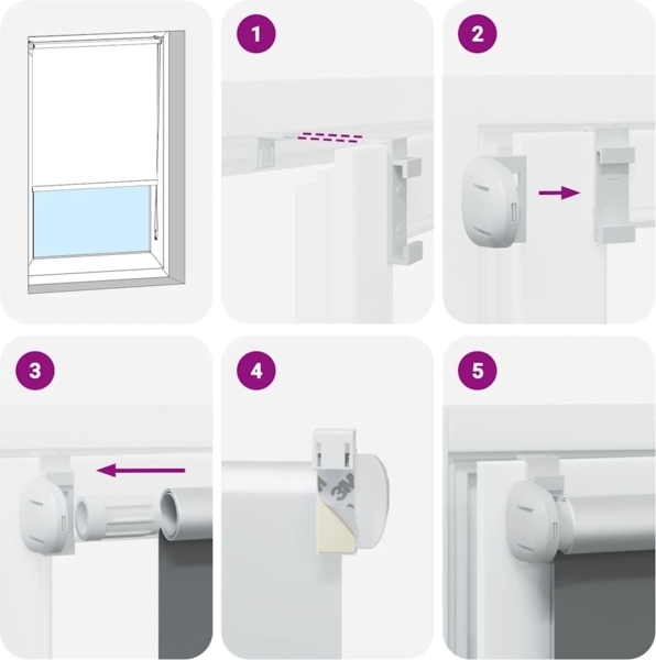 vidaXL Verdunkelungsrollo Grau 90x210 cm Stoffbreite 85,7 cm Polyester 4011178 Bild 5