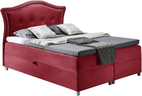 99rooms Marlon Boxspringbett Kunstleder 120x200 cm Rot Bild 3