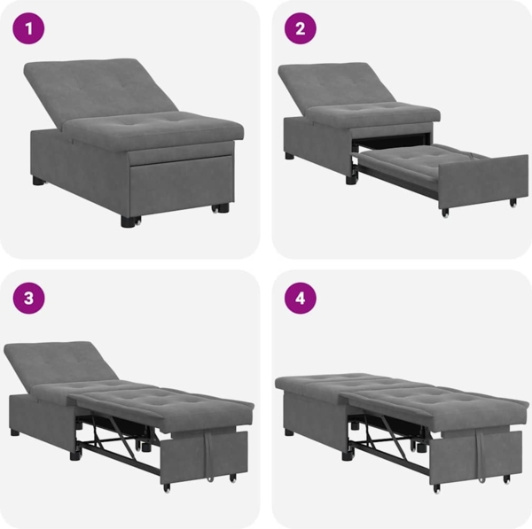 vidaXL Schlafsofa Dunkelgrau 67 x 194 x 82 cm 42008609 Bild 9