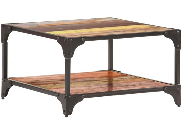 vidaXL Couchtisch, Altholz Massiv, 60 x 60 x 35 cm