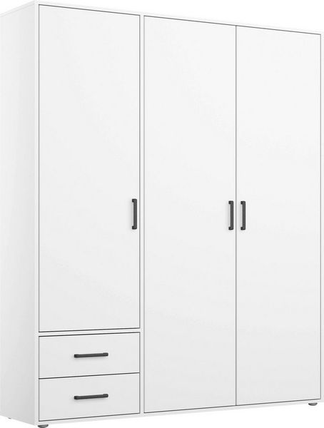 Rauch Möbel 'Voyager' Kleiderschrank, Holz, Weiß, Zubehör Classic, Breite 140 cm | mit Schubladen