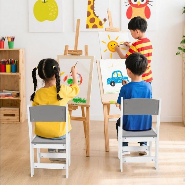 TLGREEN Kinderstuhl,Schreibtischstuhl Kinder ab 2 Jahren (KinderStühlen mit Fußstütze & Gebogener Rückenlehne), 55x30x28cm für Kinderzimmer,Lernen & Kindergarten