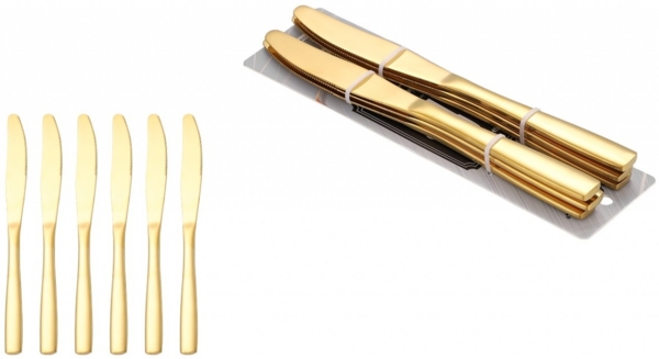 6er Set Speisemesser Messer L 23cm CF1005 Gold