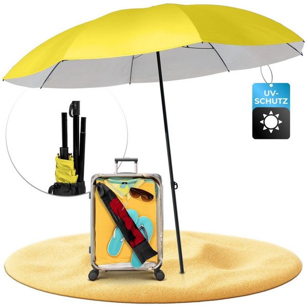 Styngard Sonnenschirm Reise Sonnenschirm Nizza, LxB: 180,00x155,00 cm, mit UV Schutz 50+ - Strandschirm Sonnenschirm Strand mit Abspannleinen
