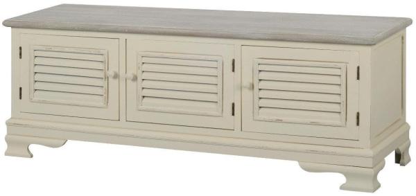 Livin Hill TV-Schrank Pesaro Creme, hellbraune Spitze PE036