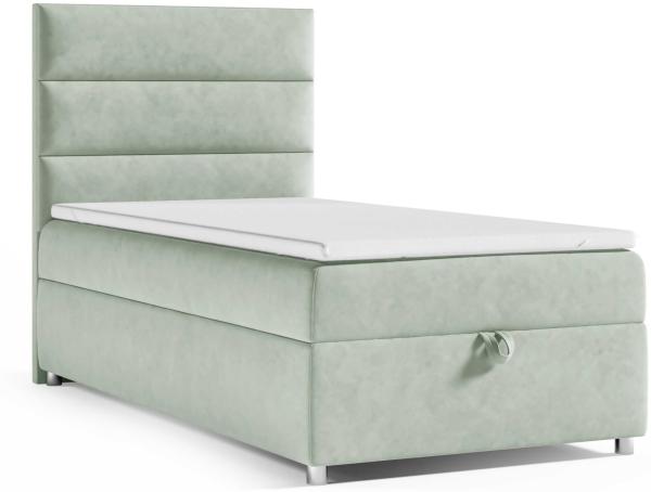 Best for Home Boxspringbett K4 SINGLE mit Bettkasten (Mintgrun 70x200)