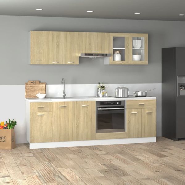 vidaXL 8-tlg. Küchenschrank-Set Lyon Sonoma-Eiche Holzwerkstoff 3307656