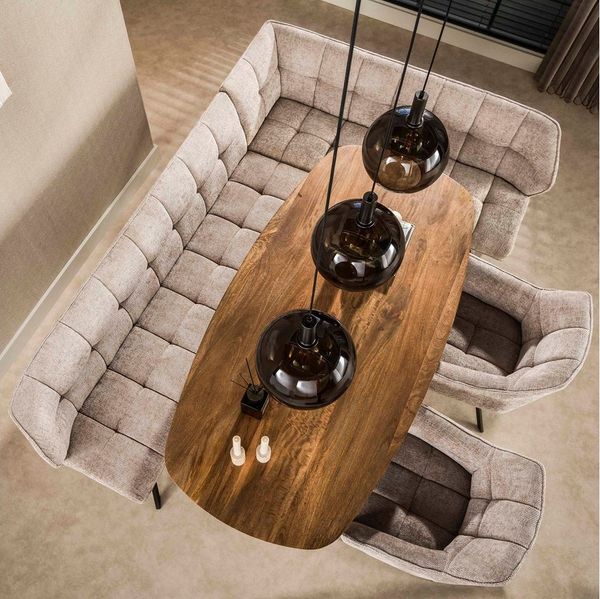 LEVEN Lifestyle Eckbank Polsterbank RIGO Sitzecke gepolstert Farbe Sand, frei im Raum stellbar - Abmessungen 242x165 cm