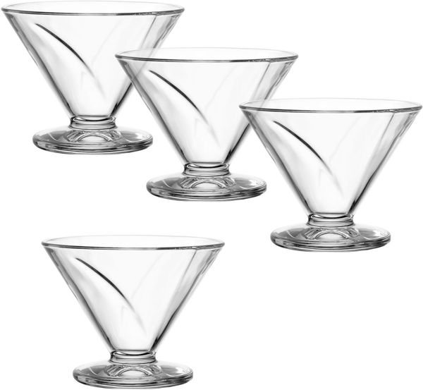 LEONARDO Eisschale CONO, Eisbecher aus Glas, 270 ml, 4er-Set, Glas, (Set, 4-tlg), spülmaschinengeeignet