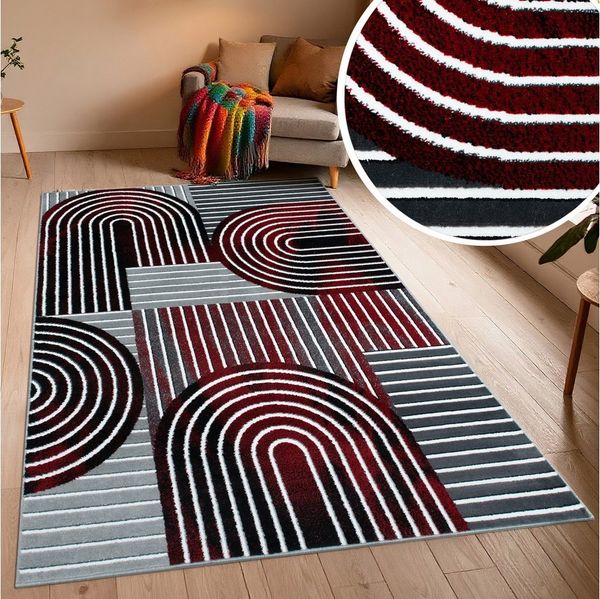 OTTO home Teppich Lysandra, rechteckig, Höhe: 8 mm, 3D-Effekt, softer Kurzflor, pflegeleicht, leichter Glanz, Scandi-Look