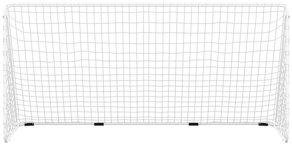 vidaXL Fußballtor mit Netz, Stahl weiß, 366x182 cm Bild 3