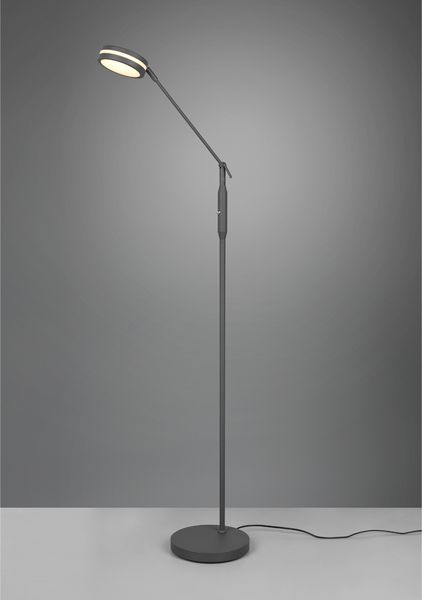 Dimmbare LED Stehleuchte FRANKLIN schwenkbar, Höhe 133cm, Anthrazit