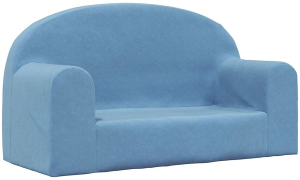vidaXL Kindersofa 2-Sitzer Blau Weich Plüsch 357014