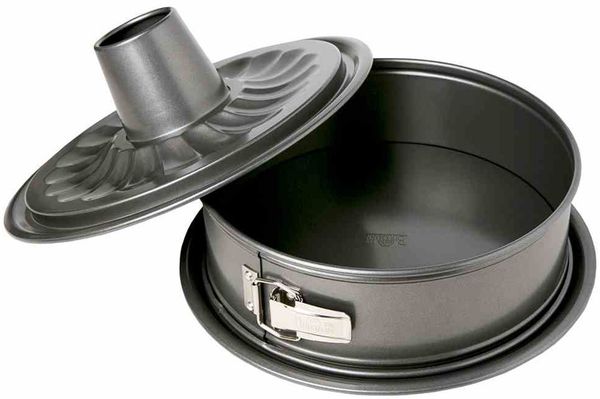 Birkmann Easy Baking Springform mit Zwei Böden, Spring Form, Kuchenform, Servierboden, Anithaft, 26 cm, 881044