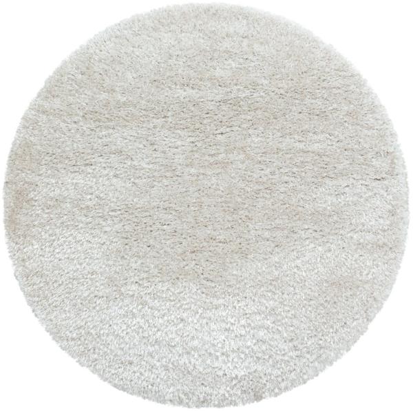 Hochflor Teppich Baquoa rund - 80 cm Durchmesser - Natur