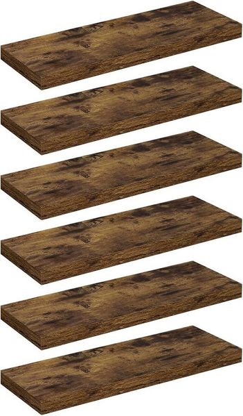Woltu Wandregal, 6-tlg, Schweberegal Regal Wanddeko aus MDF