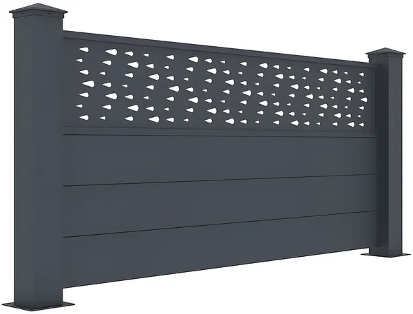 Vente-unique - BAZIO Zaun und Sichtschutz Metall Grau - B 15,3 cm x H 78 cm x L 168 cm Bild 3