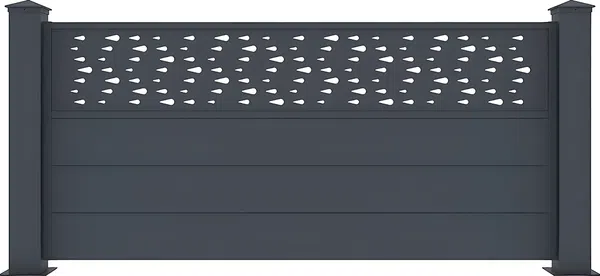 Vente-unique - BAZIO Zaun und Sichtschutz Metall Grau - B 15,3 cm x H 78 cm x L 168 cm Bild 2