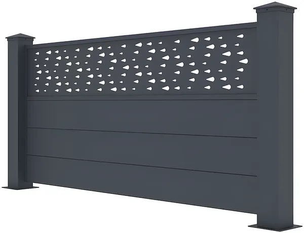 Vente-unique - BAZIO Zaun und Sichtschutz Metall Grau - B 15,3 cm x H 78 cm x L 168 cm Bild 4