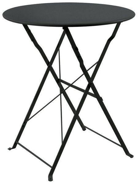 HTI-Living Gartentisch Gartentisch Basil Metall rund klappbar Schwarz (Stück, 1-St, 1 Gartentisch)