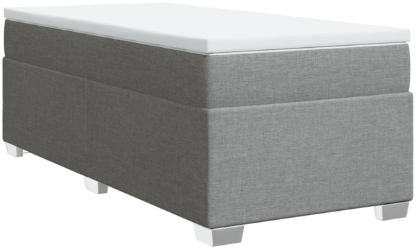 vidaXL Boxspringbett mit Matratze Hellgrau 80x200 cm Stoff 3285088 Bild 1