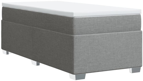 vidaXL Boxspringbett mit Matratze Hellgrau 80x200 cm Stoff 3285088 Bild 8