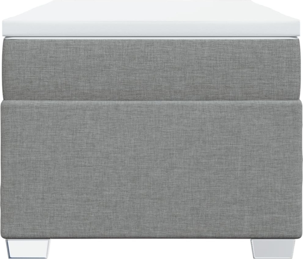 vidaXL Boxspringbett mit Matratze Hellgrau 80x200 cm Stoff 3285088 Bild 3