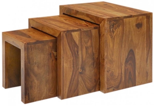 Beistelltische 3 Stk. Amba aus indischem Sheesham-Massivholz Bild 2