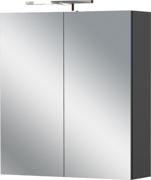 Germania Spiegelschrank GW-Arcena 1395-547, in Graphit, mit integrierter LED, 60 x 71 x 23 cm (BxHxT)
