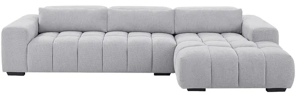 Vente-unique - LOPONZA Sofa Stoff Grau - B 183 cm x H 68 cm x L 312 cm Bild 5