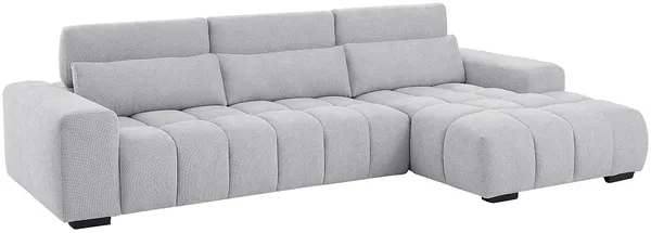 Vente-unique - LOPONZA Sofa Stoff Grau - B 183 cm x H 68 cm x L 312 cm Bild 7