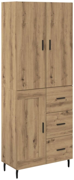 vidaXL Highboard 2 pcs Artisan-Eiche Engineered Wood und Glas 3415934