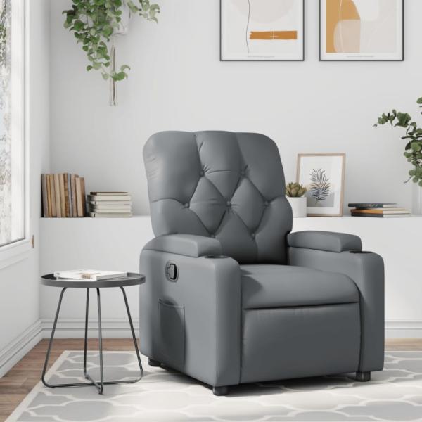 vidaXL Relaxsessel Grau Kunstleder 372506