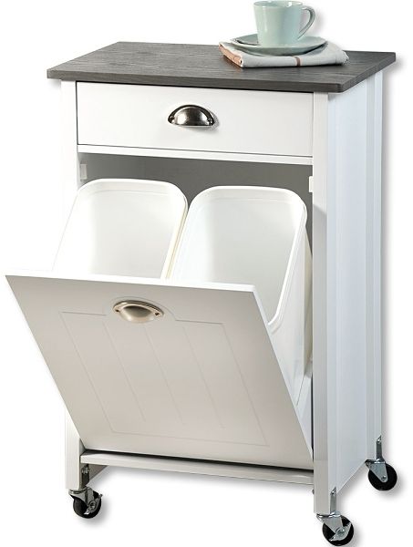Küchenwagen mit Mülltrennsystem, weiß / grau