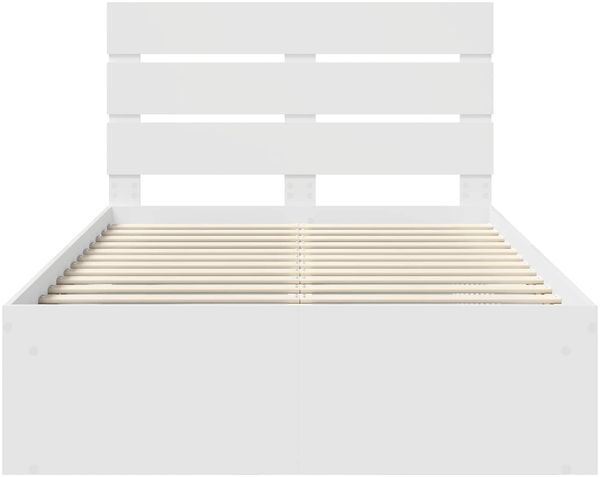 vidaXL Bettrahmen mit Kopfteil Weiß 120 x 200 cm Massives Kiefernholz 3411760 Bild 7