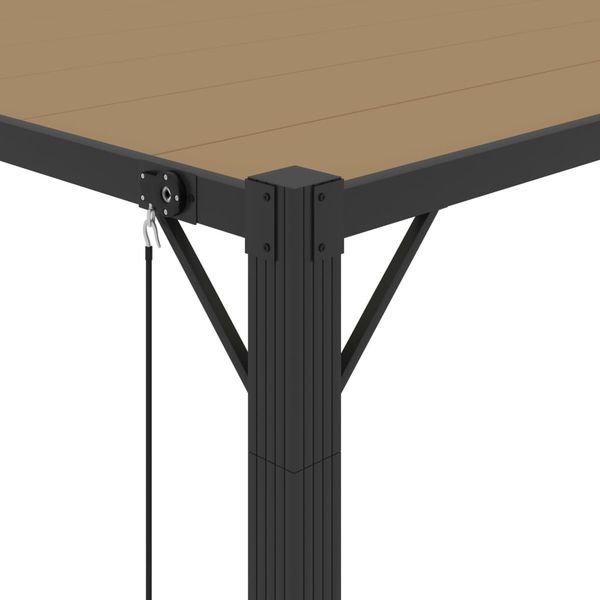 vidaXL Pergola mit Lamellendach 3x3 m Taupe Stoff und Aluminium 313925 Bild 7