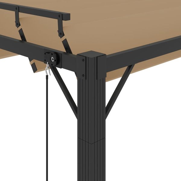 vidaXL Pergola mit Lamellendach 3x3 m Taupe Stoff und Aluminium 313925 Bild 6