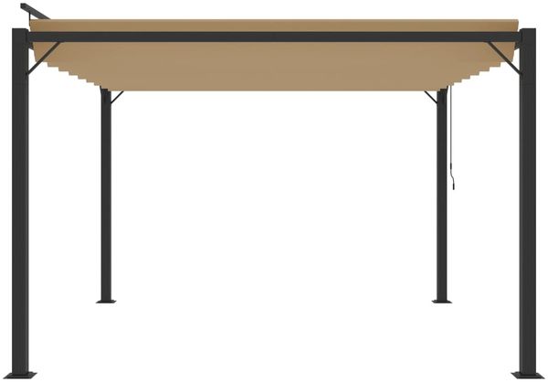vidaXL Pergola mit Lamellendach 3x3 m Taupe Stoff und Aluminium 313925 Bild 5