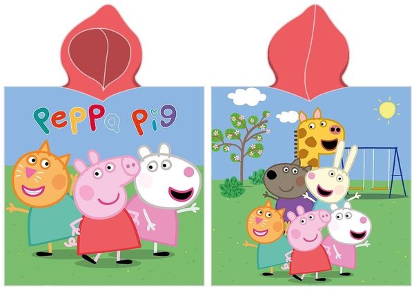 Peppa Pig Strandtuch Peppa Pig Poncho Strandtuch mit Kaputze 50x115 cm, mit Kapuze