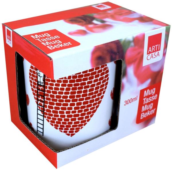 Tasse 300ml Kaffeetasse Geschenk Teetasse Liebe, Herz, Küsse oder I Love You Herz