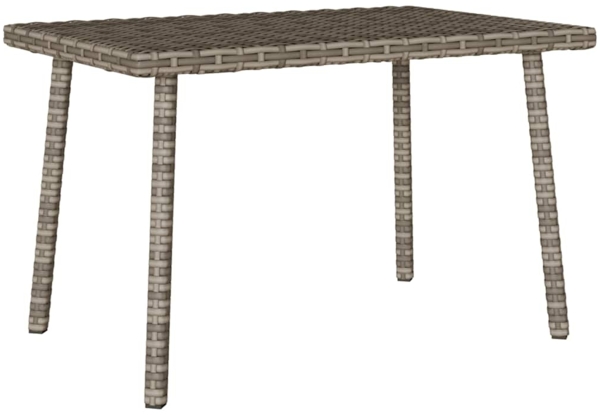 vidaXL Garten-Couchtisch Rechteckig Grau 60 x 40 x 37 cm Poly Rattan 4104052
