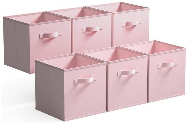 LuxusKollektion Faltbox Aufbewahrungswürfel Stoff Kallax Regal 6er Set 33x33x32,4cm Rosa