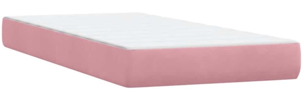 vidaXL Boxspringbett mit Matratze Rosa 80x220 cm Samt 3316622 Bild 6