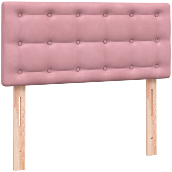 vidaXL Boxspringbett mit Matratze Rosa 80x220 cm Samt 3316622 Bild 5