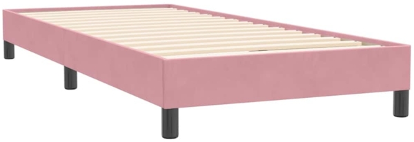 vidaXL Boxspringbett mit Matratze Rosa 80x220 cm Samt 3316622 Bild 4