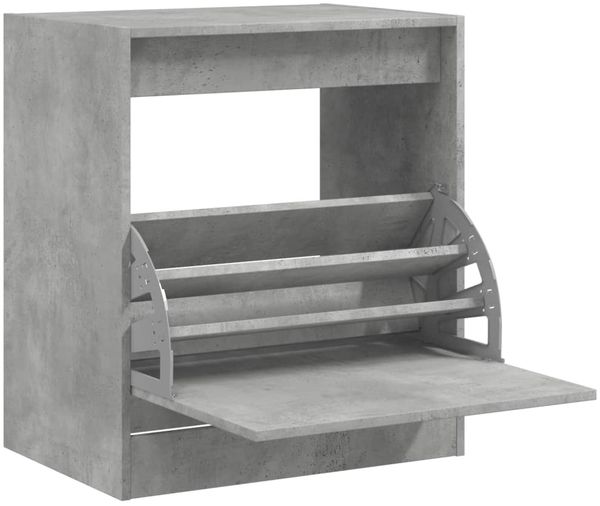 Schuhschrank, Schuhkipper für Flur, skandinavisch Betongrau 60x42x69 cm Holzwerkstoff