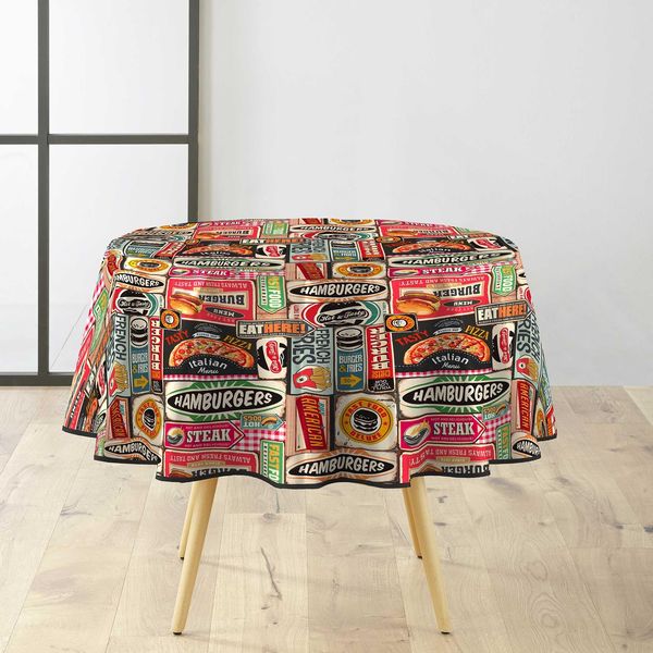 Douceur d'Intérieur, Tischdecke rund (Ø 160 cm) Americano, PVC Bedruckt