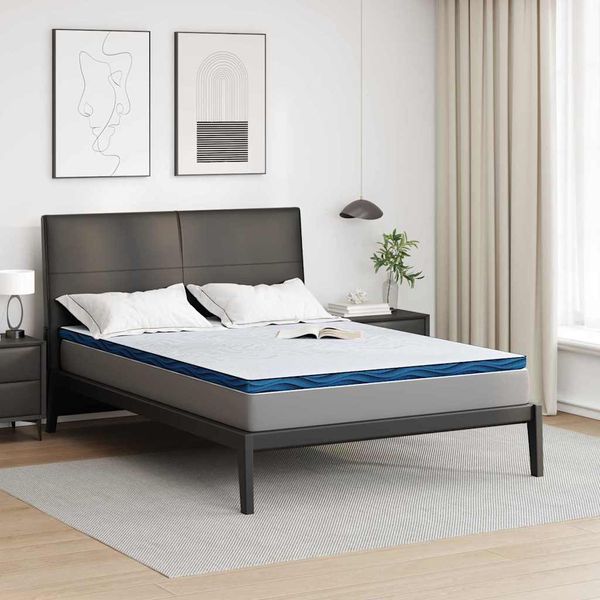 vidaXL Matratzenauflage, Jacquard-Stoff weiß, Höhe 6 cm, 140x190 cm